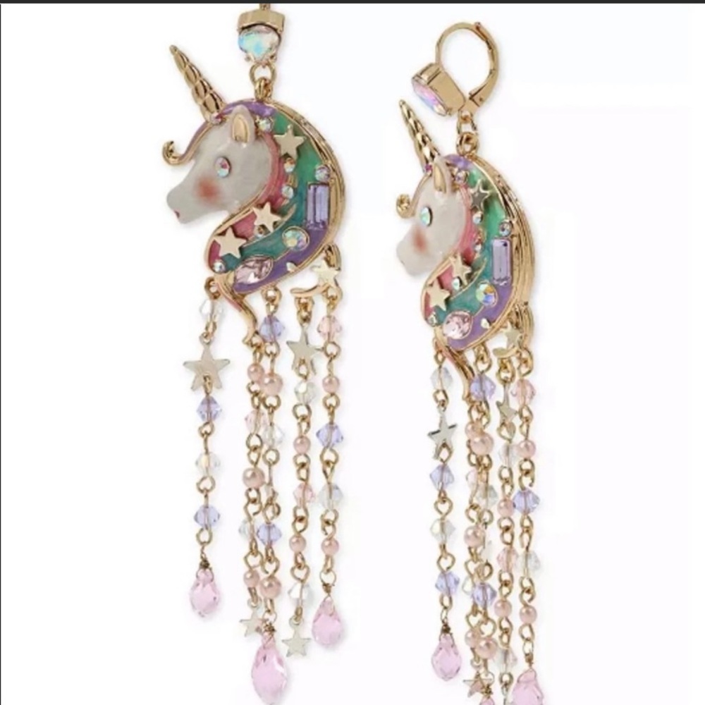 Betsey Johnson Unicorn Sparkle Earrings